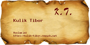 Kulik Tibor névjegykártya